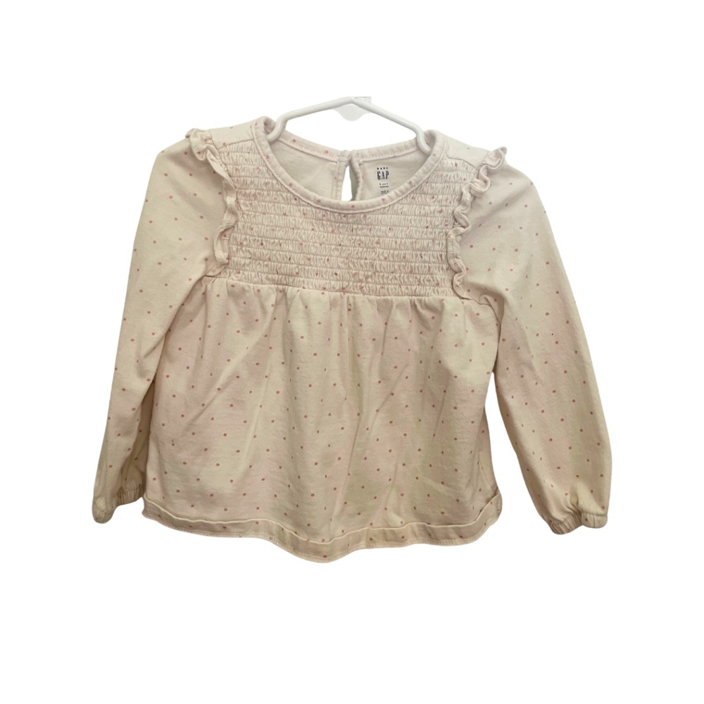 Pink and White Polka Dot Long Sleeve Shirt